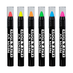 Neónové farby na telo, 6 kusov